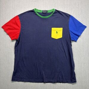 Polo Ralph Lauren Color Block Tee Classic Pocket Men's Large
